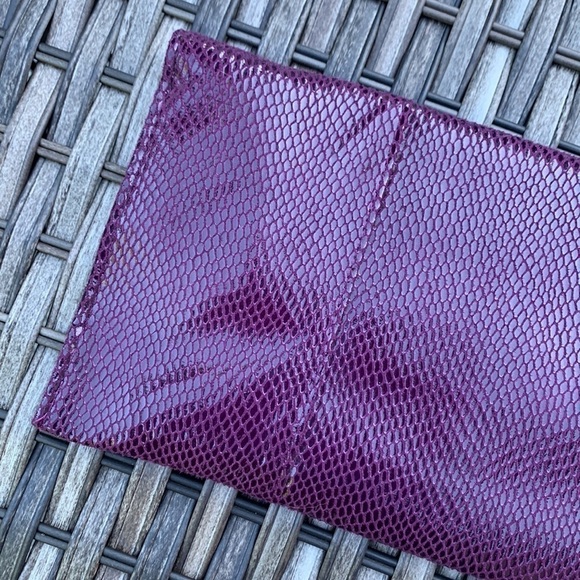 MIZTIQUE Convertible Snakeskin Handbag/Clutch - Plum - Picture 6 of 16